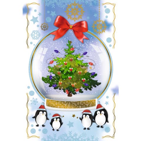 Biglietti augurali Natalizi glitterati Biembi 12x18 cm - conf. 8 pezzi - assortiti - B2X202C63